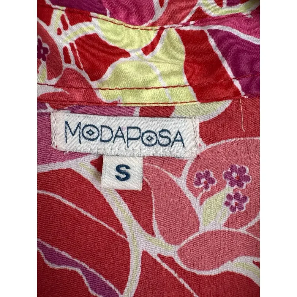Moda Posa Button Down Dress Size Small Retro Barbiecore Groovy‎ Resort Wear